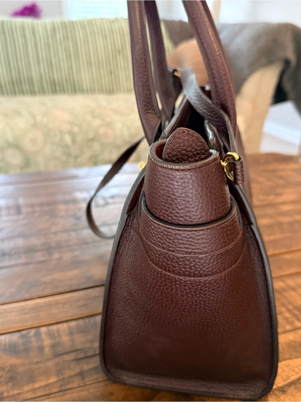 Mulberry Small Bayswater Leather Satchel in Plum - Picture 3 of 8